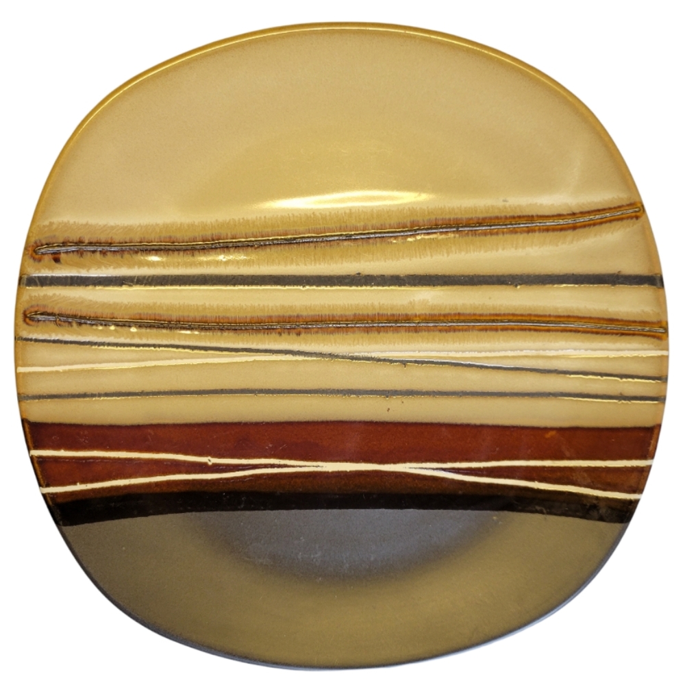1 Vtg Dinner Plate Better Homes & Gardens Bazaar, Brown Burgundy